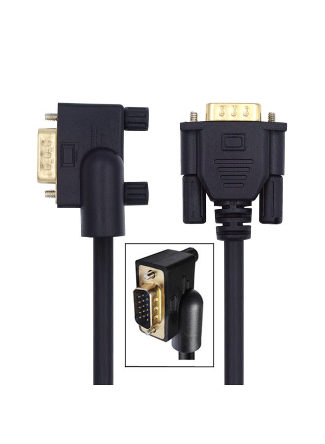 90-degree Elbow VGA Cable Computer Monitor Cable HD Host RGB Cash Register Display Video Cable-Color:Left Bend-Line Length:1M